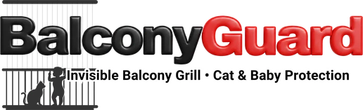 BalconyGuard logo — Invisible Balcony Grill · Cat & Baby Protection