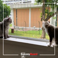 Grill door for balcony using sliding invisible grille