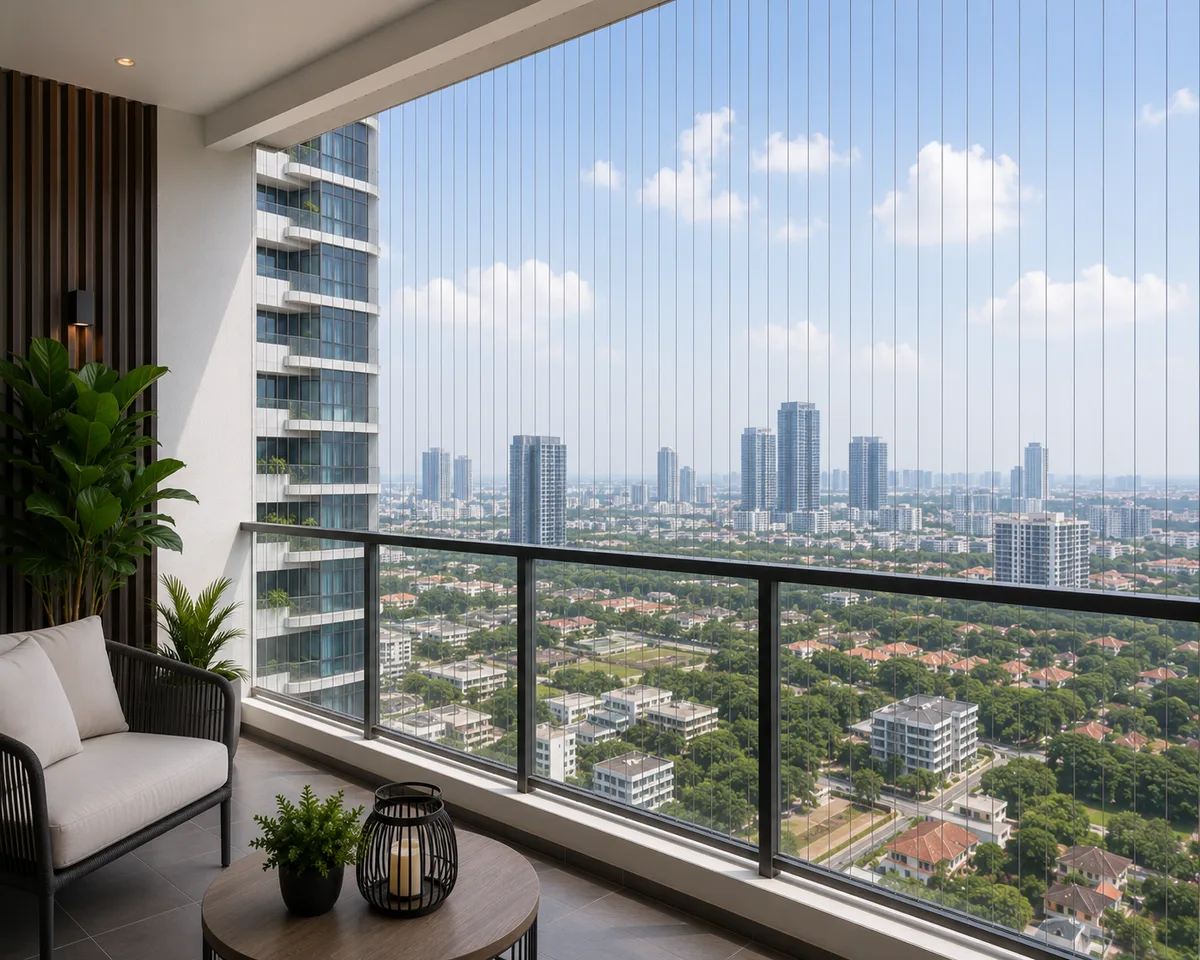 Invisible window grill price dipaparkan untuk servis perlindungan tingkap rumah.