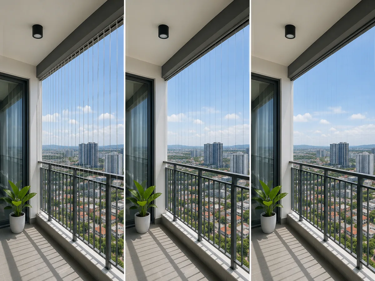 Invisible grill near me style installation shown on a modern apartment window.
