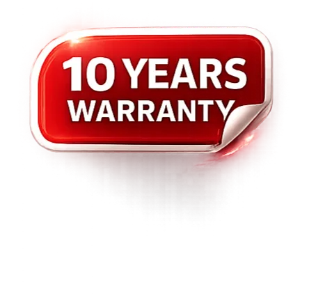 10 years warranty badge — InvisiGuard invisible grill Malaysia