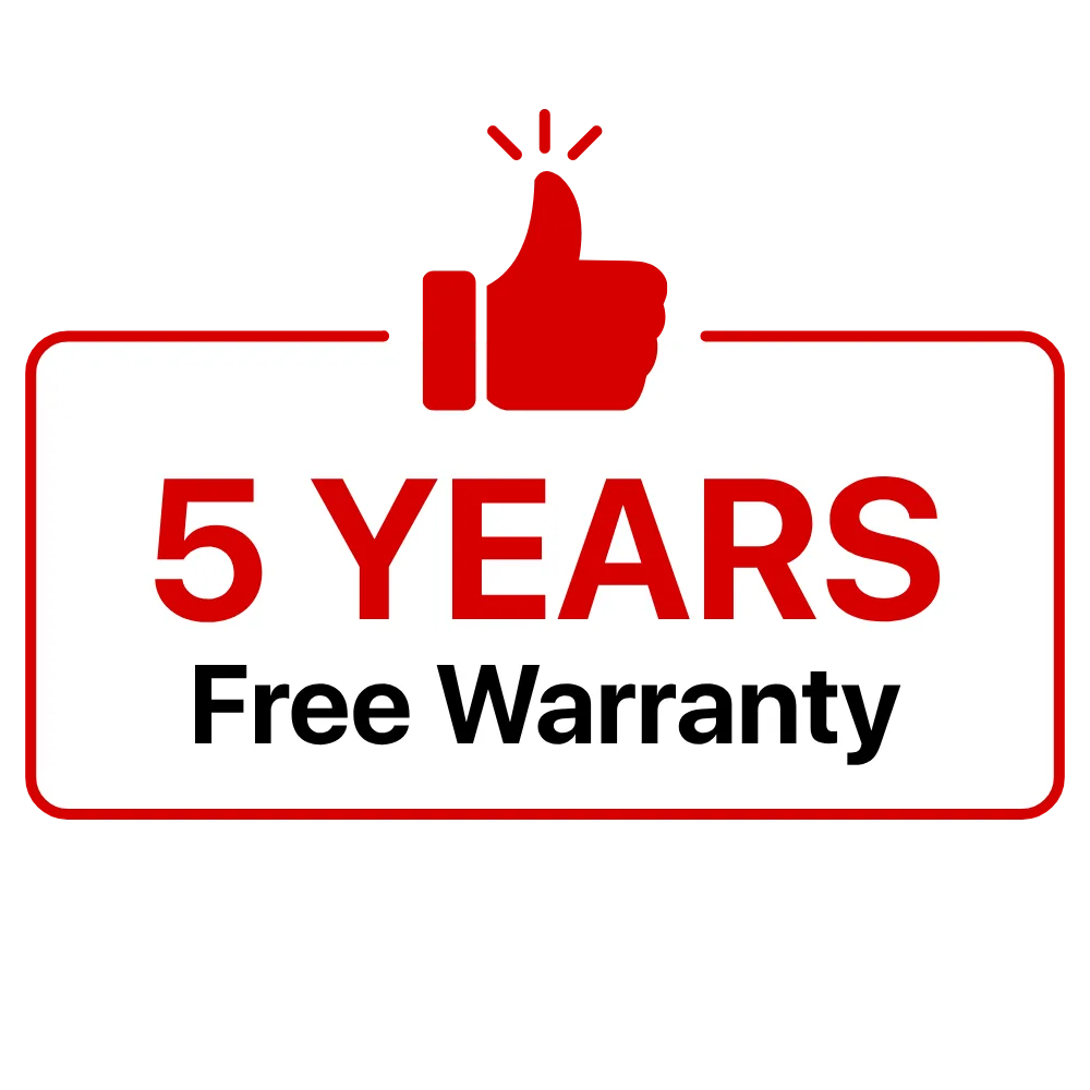 5 years free warranty badge — Standard invisible grill