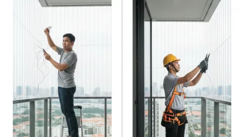 Perbandingan pemasangan invisible grille secara DIY berbanding pemasang profesional di balkoni